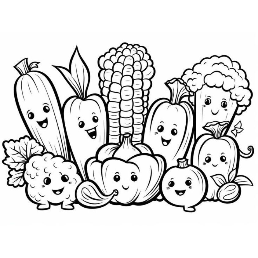 Tranh tô màu đồ ăn dễ thương số 7 Tranh tô màu đồ ăn dễ thương số 7