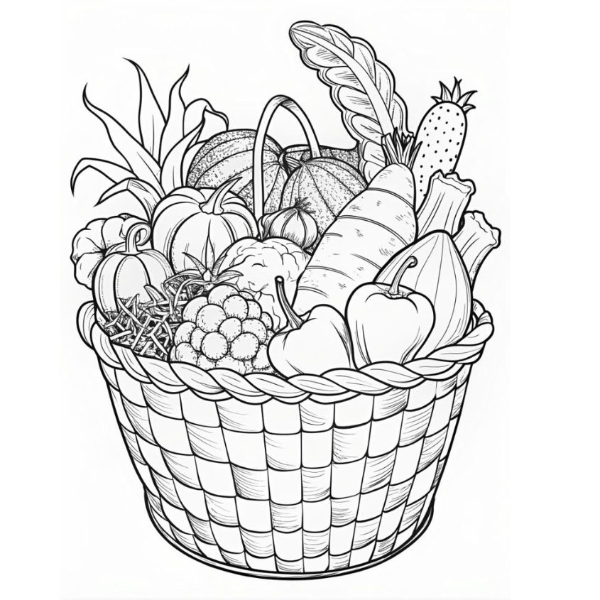 Tranh tô màu đồ ăn dễ thương số 8 Tranh tô màu đồ ăn dễ thương số 8