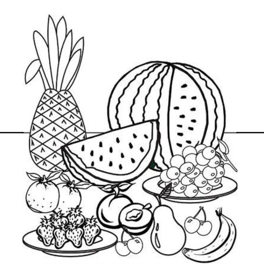 Tranh tô màu đồ ăn dễ thương số 9 Tranh tô màu đồ ăn dễ thương số 9