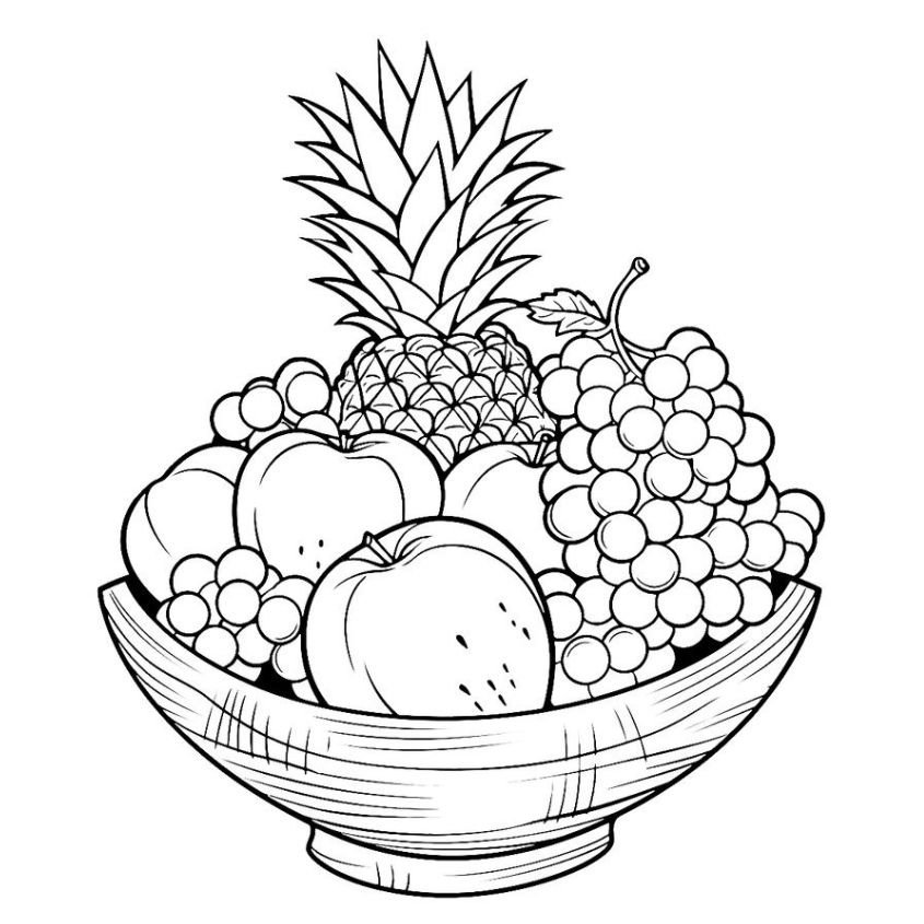 Tranh tô màu đồ ăn dễ thương số 14 Tranh tô màu đồ ăn dễ thương số 14