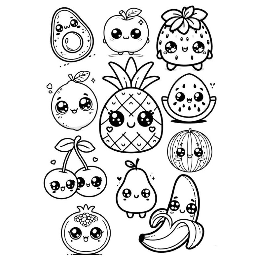 Tranh tô màu đồ ăn dễ thương số 21 Tranh tô màu đồ ăn dễ thương số 21