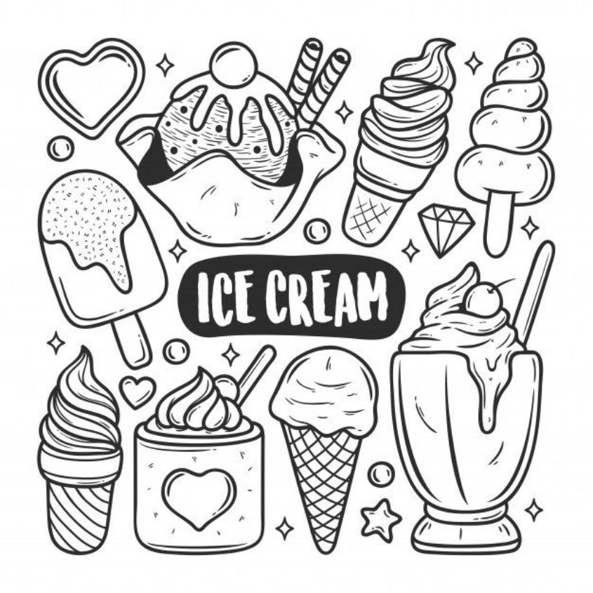 Tranh tô màu đồ ăn dễ thương số 25 Tranh tô màu đồ ăn dễ thương số 25