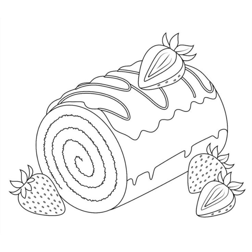 Tranh tô màu đồ ăn dễ thương số 29 Tranh tô màu đồ ăn dễ thương số 29