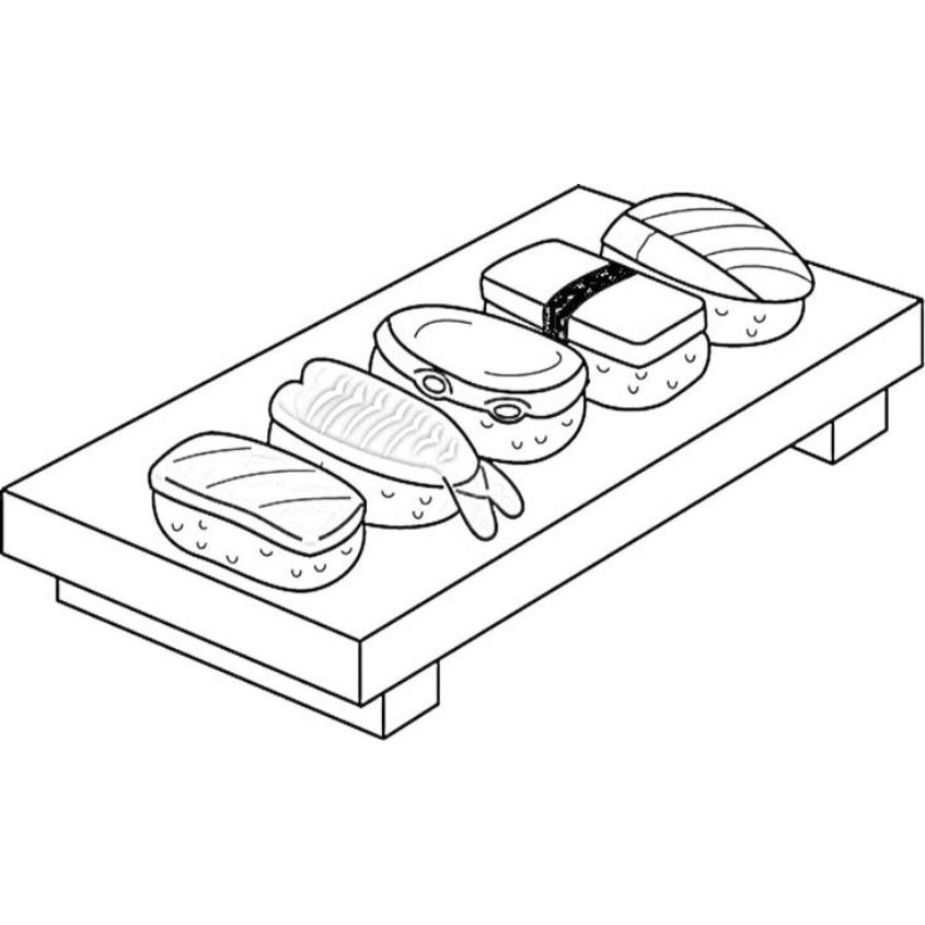 Tranh tô màu đồ ăn sushi số 13 Tranh tô màu đồ ăn sushi số 13