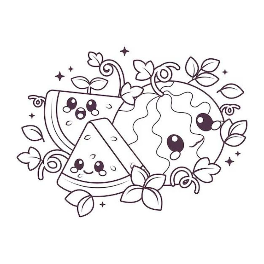 Tranh tô màu đồ ăn chibi số 13 Tranh tô màu đồ ăn chibi số 13