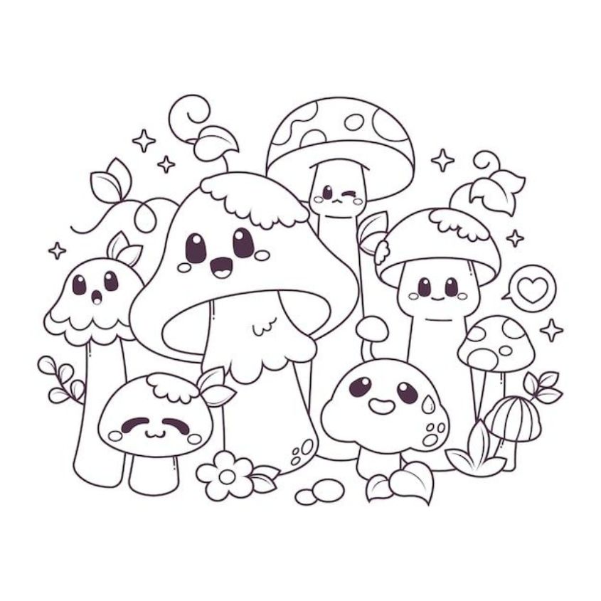 Tranh tô màu đồ ăn chibi số 19 Tranh tô màu đồ ăn chibi số 19