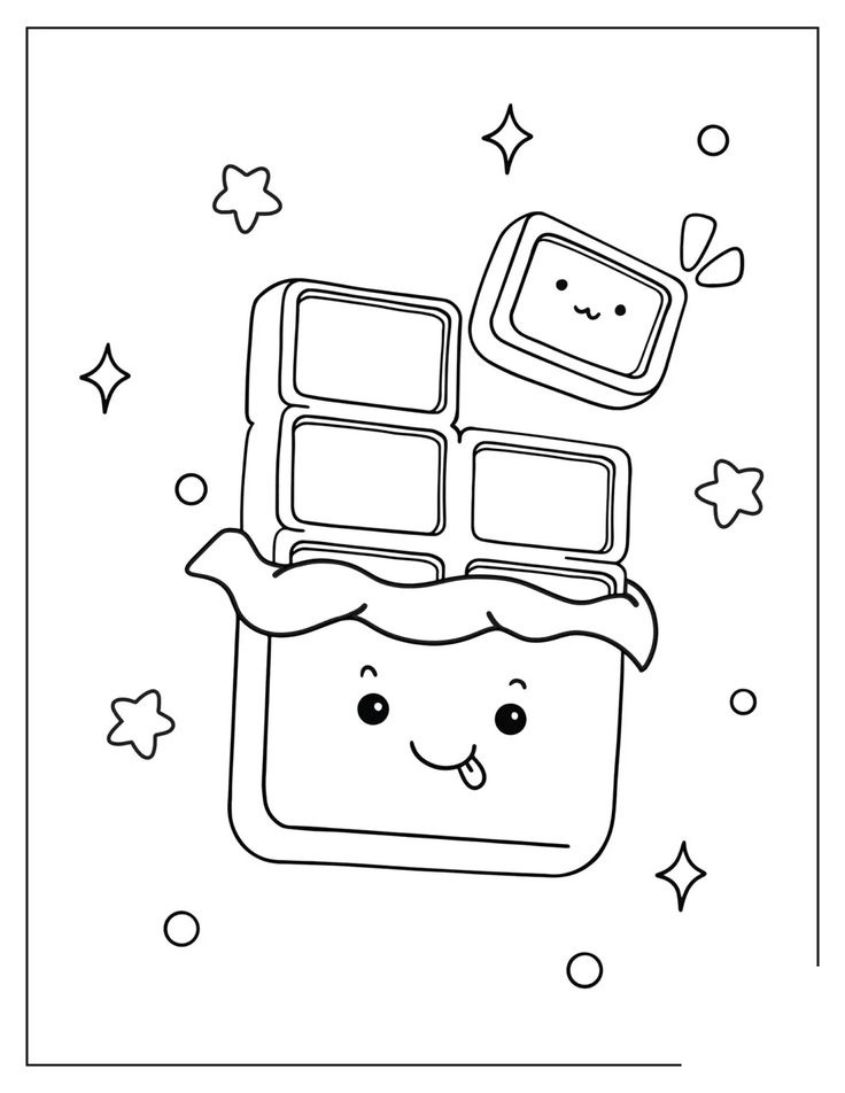 Tranh tô màu đồ ăn chibi số 23 Tranh tô màu đồ ăn chibi số 23