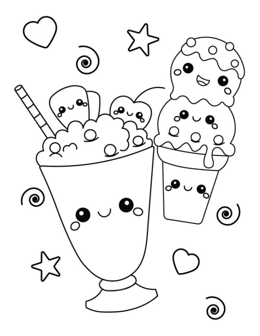 Tranh tô màu đồ ăn chibi số 25 Tranh tô màu đồ ăn chibi số 25