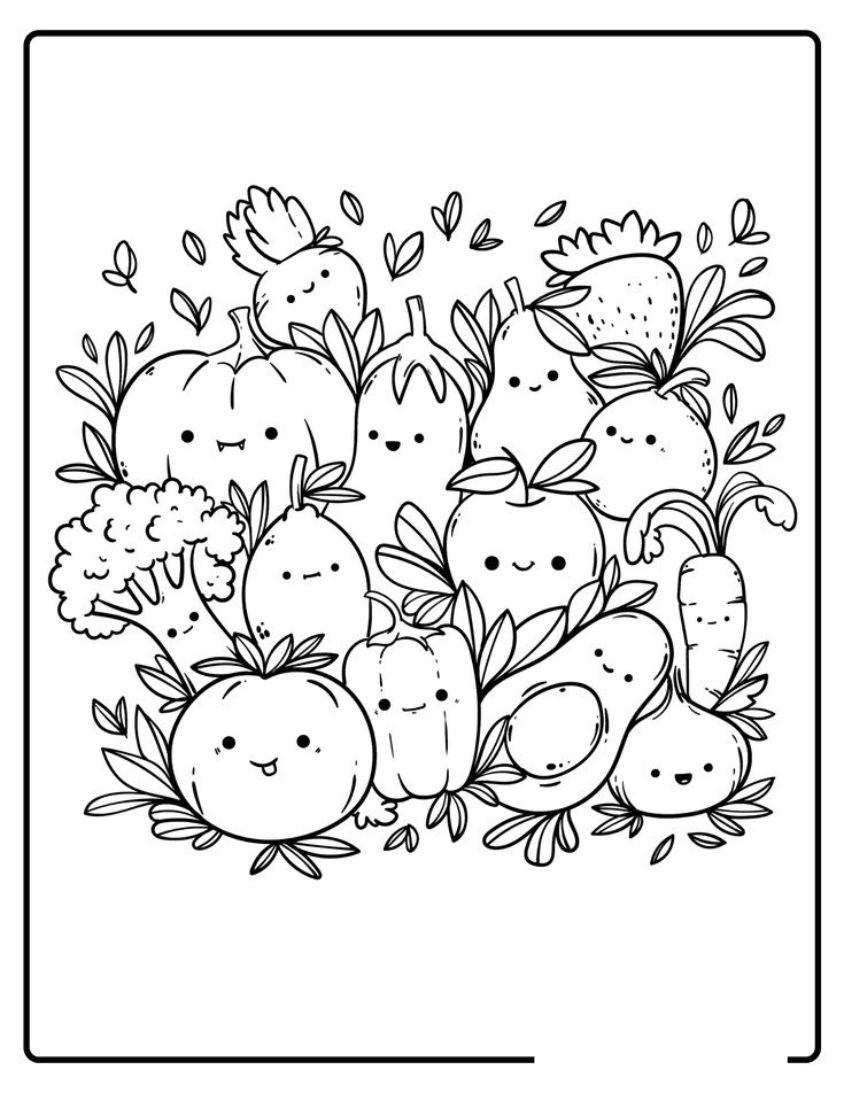 Tranh tô màu đồ ăn chibi số 26 Tranh tô màu đồ ăn chibi số 26