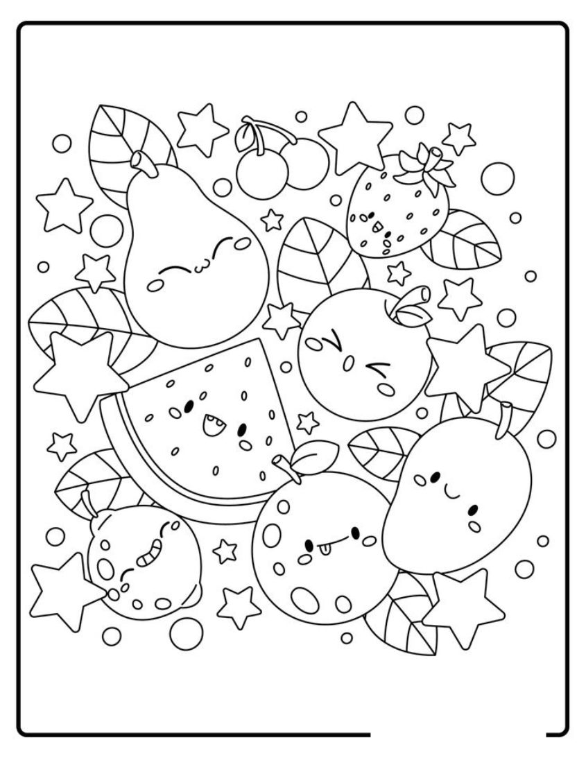 Tranh tô màu đồ ăn chibi số 29 Tranh tô màu đồ ăn chibi số 29