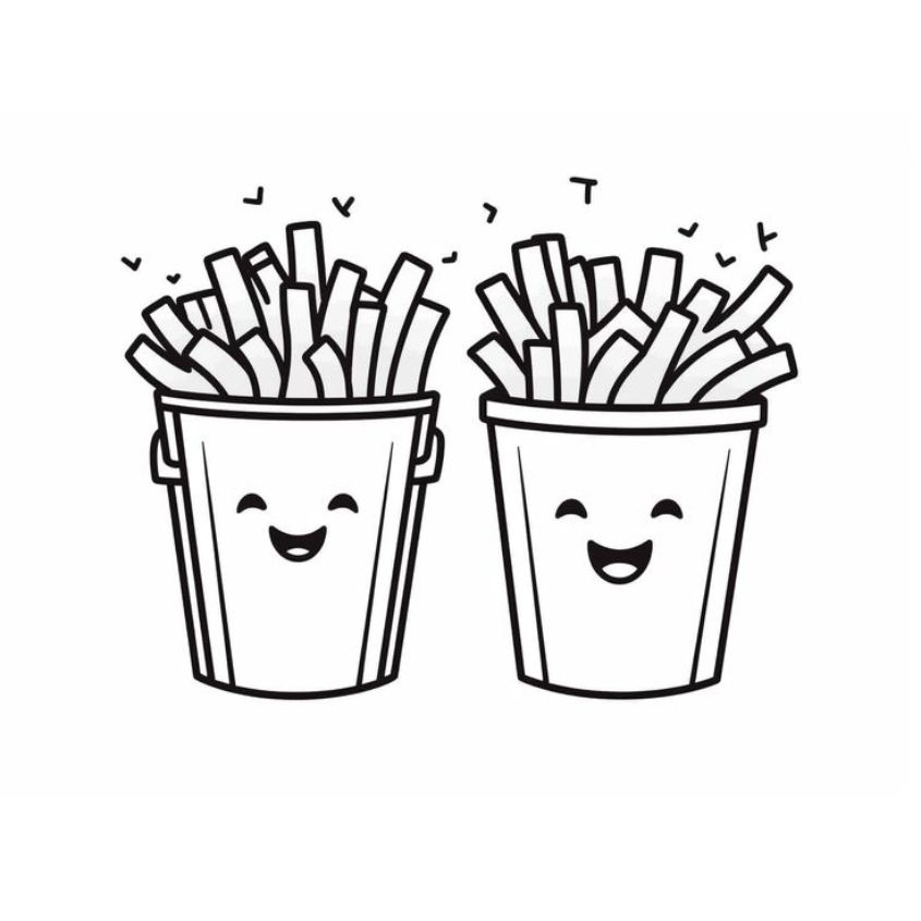 Tranh tô màu đồ ăn nhanh cute số 7 Tranh tô màu đồ ăn nhanh cute số 7