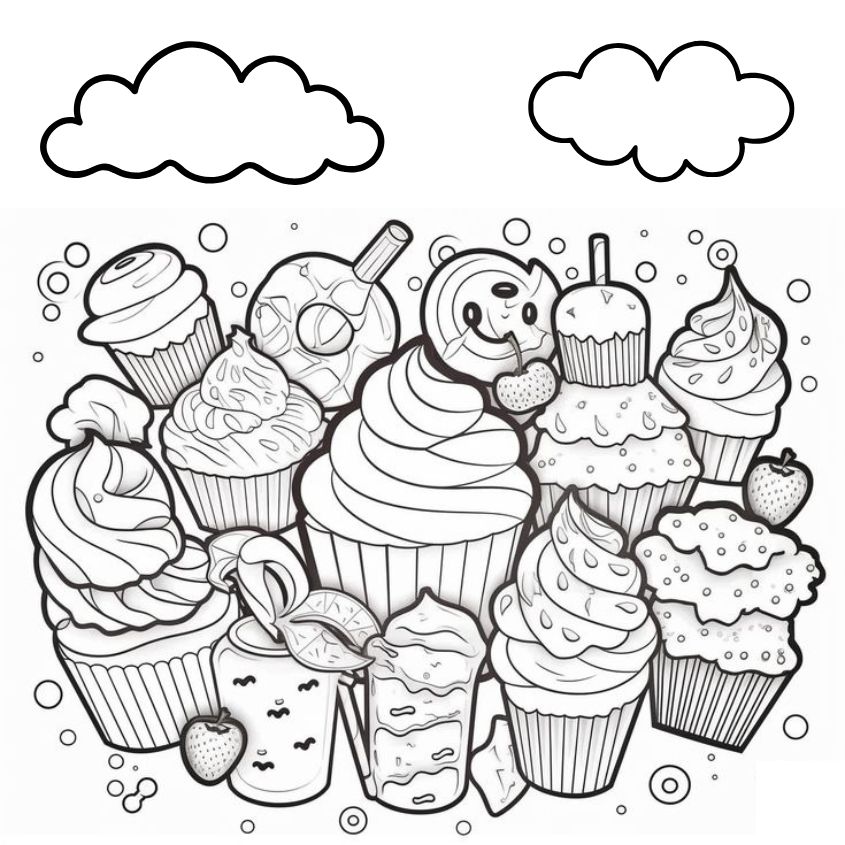 Tranh tô màu đồ ăn vặt số 26 Tranh tô màu đồ ăn vặt số 26