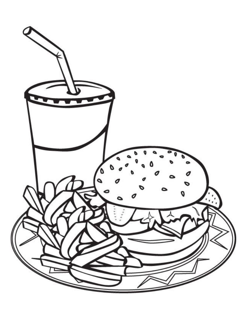 Tranh tô màu đồ ăn nhanh cute số 31 Tranh tô màu đồ ăn nhanh cute số 31