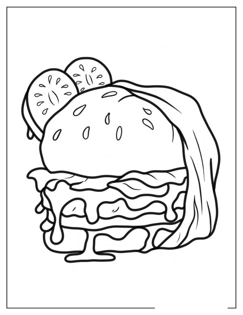 Tranh tô màu đồ ăn nhanh cute số 33 Tranh tô màu đồ ăn nhanh cute số 33