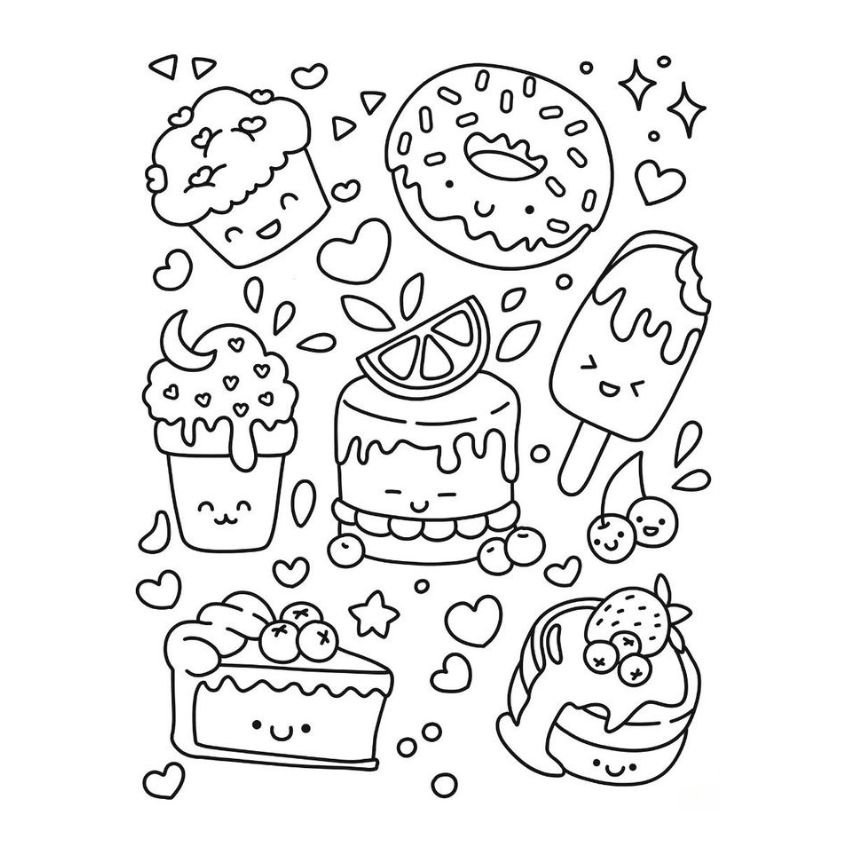 Tranh tô màu đồ ăn vặt số 30 Tranh tô màu đồ ăn vặt số 30