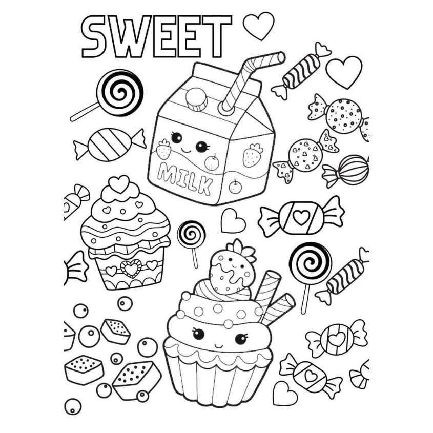 Tranh tô màu đồ ăn vặt số 32 Tranh tô màu đồ ăn vặt số 32