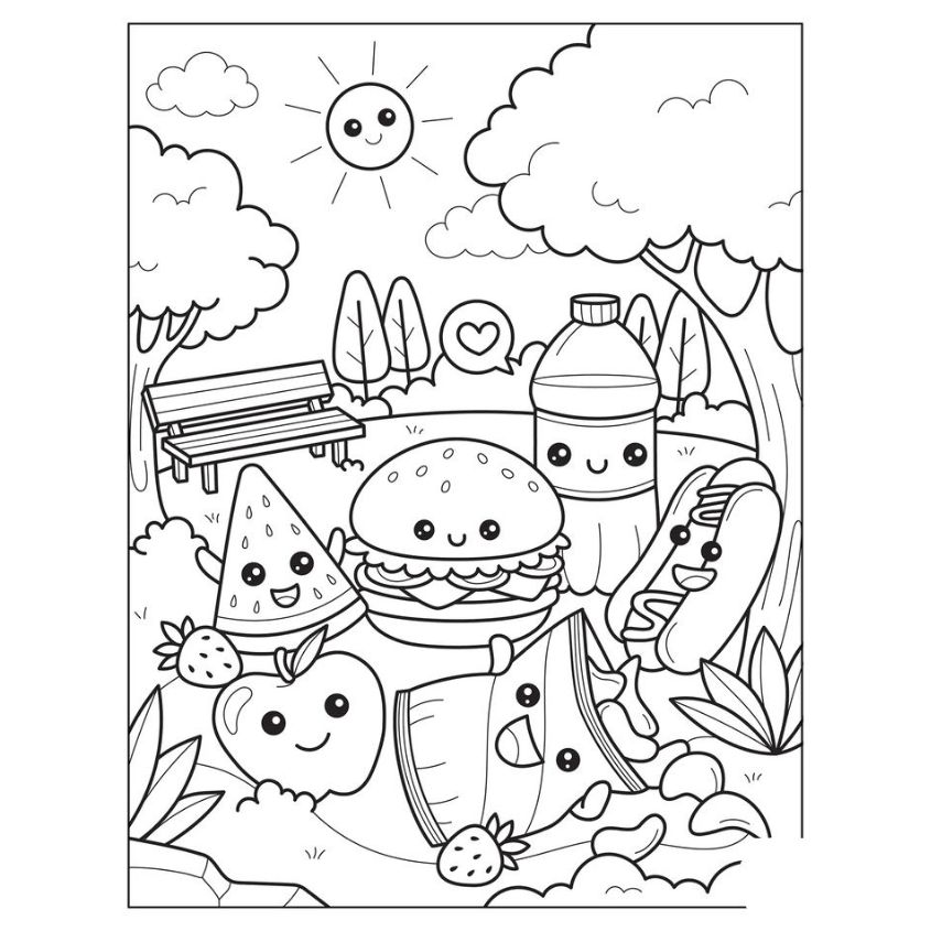 Tranh tô màu đồ ăn vặt số 33 Tranh tô màu đồ ăn vặt số 33