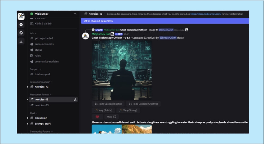 Để viết prompt mô tả hình ảnh chính xác và hiệu quả trên Midjourney, nên dùng ngôn từ cụ thể, chi tiết và rõ ràng