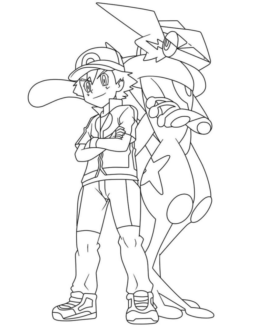 Tranh tô màu Pokemon Gekkouga mega số 1