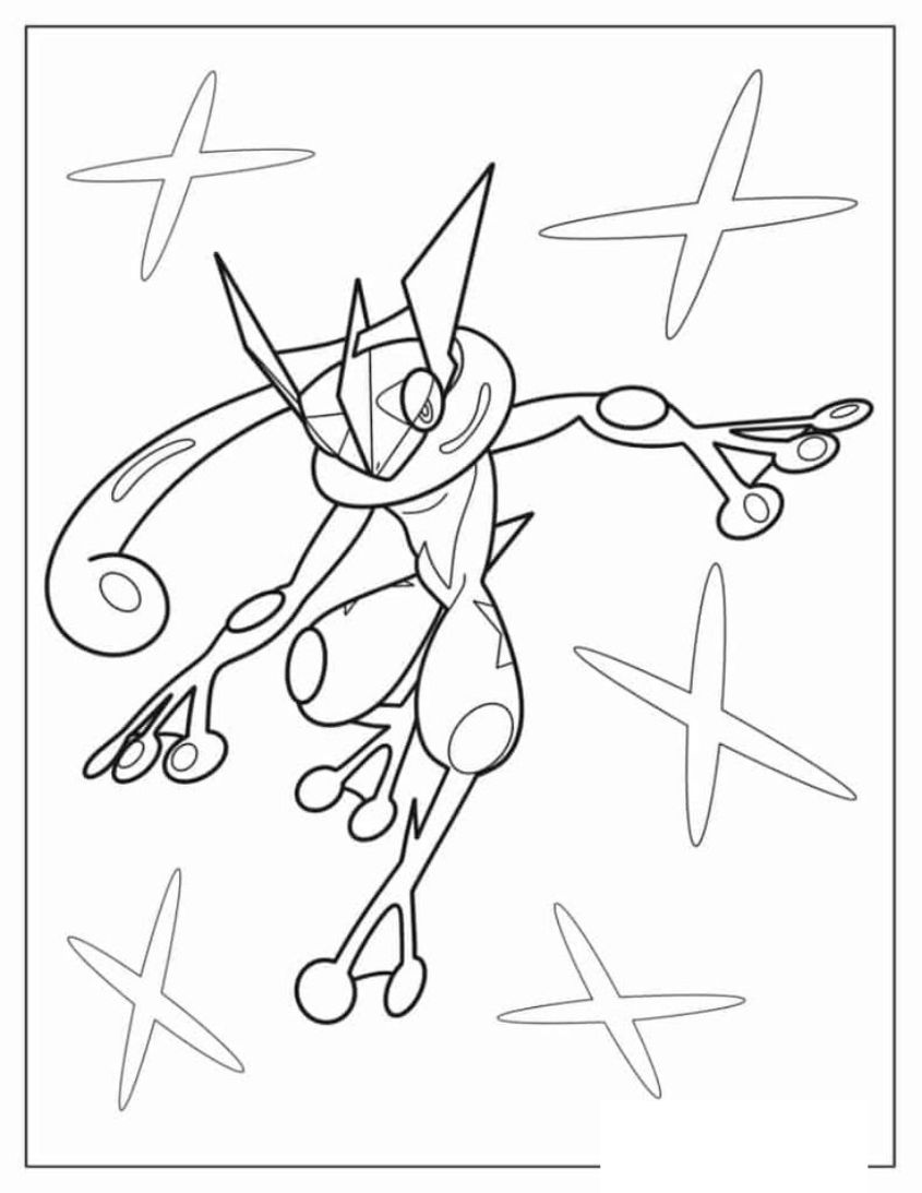 Tranh tô màu Pokemon Gekkouga mega số 2