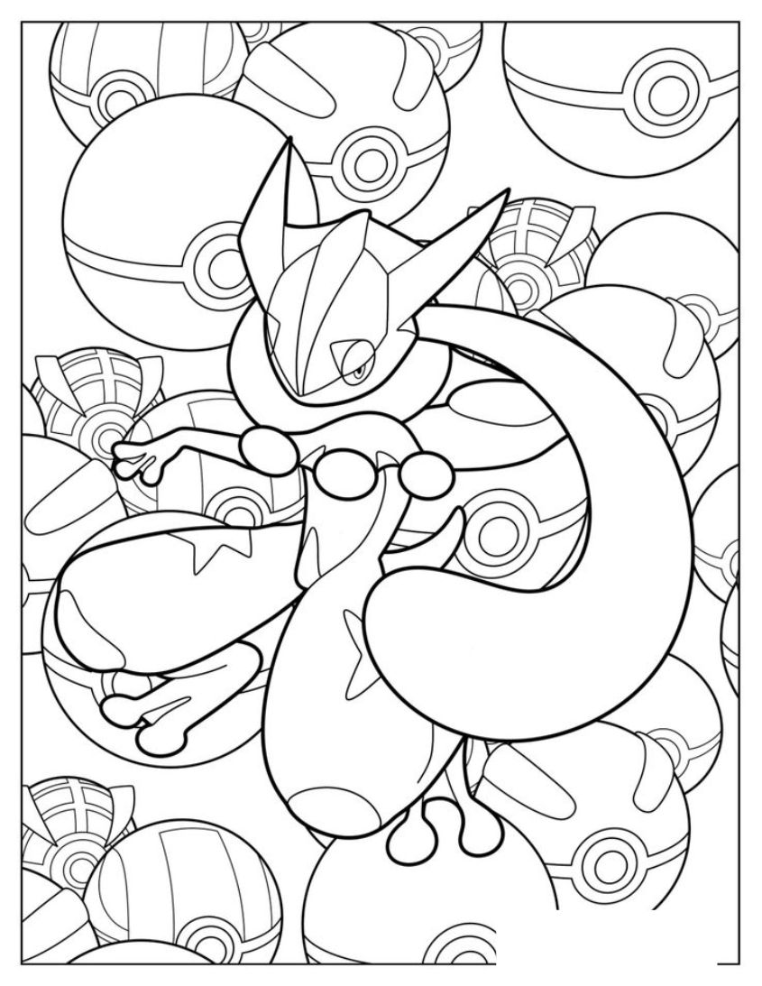 Tranh tô màu Pokemon Gekkouga mega số 3