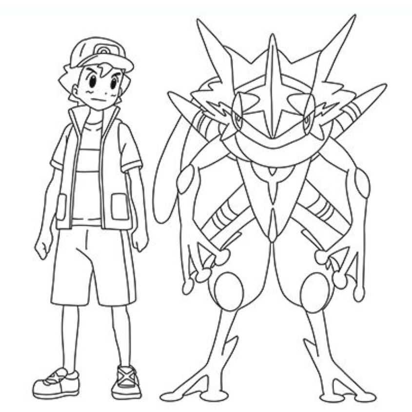 Tranh tô màu Pokemon Gekkouga mega số 5
