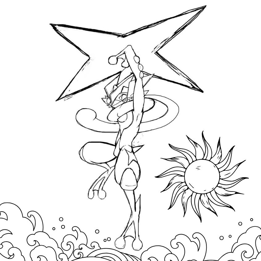 Tranh tô màu Pokemon Gekkouga mega số 6