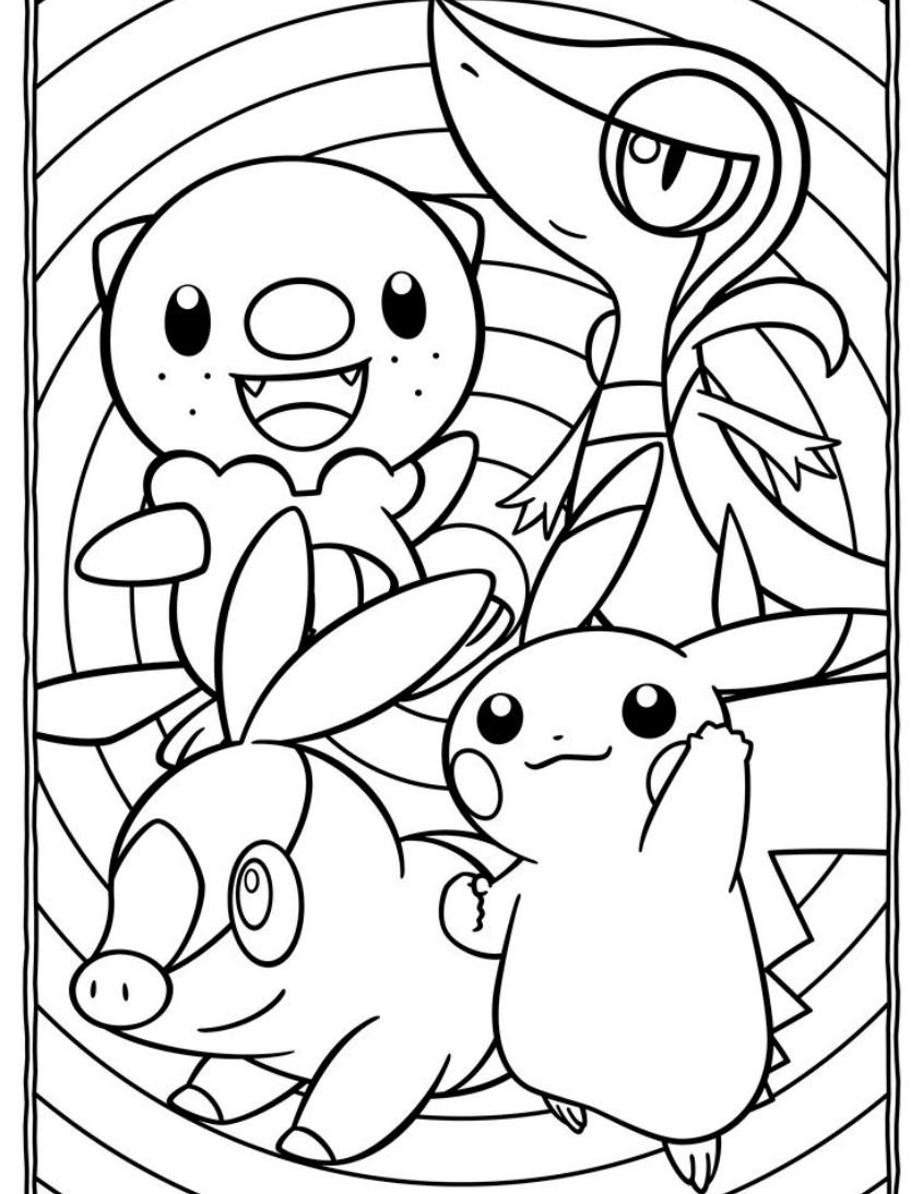 Tranh tô màu Pokemon cute, dễ thương số 4