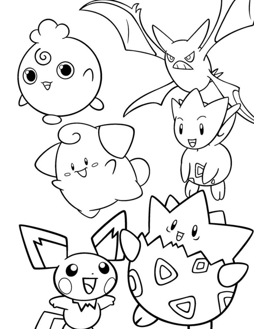 Tranh tô màu Pokemon cute, dễ thương số 6