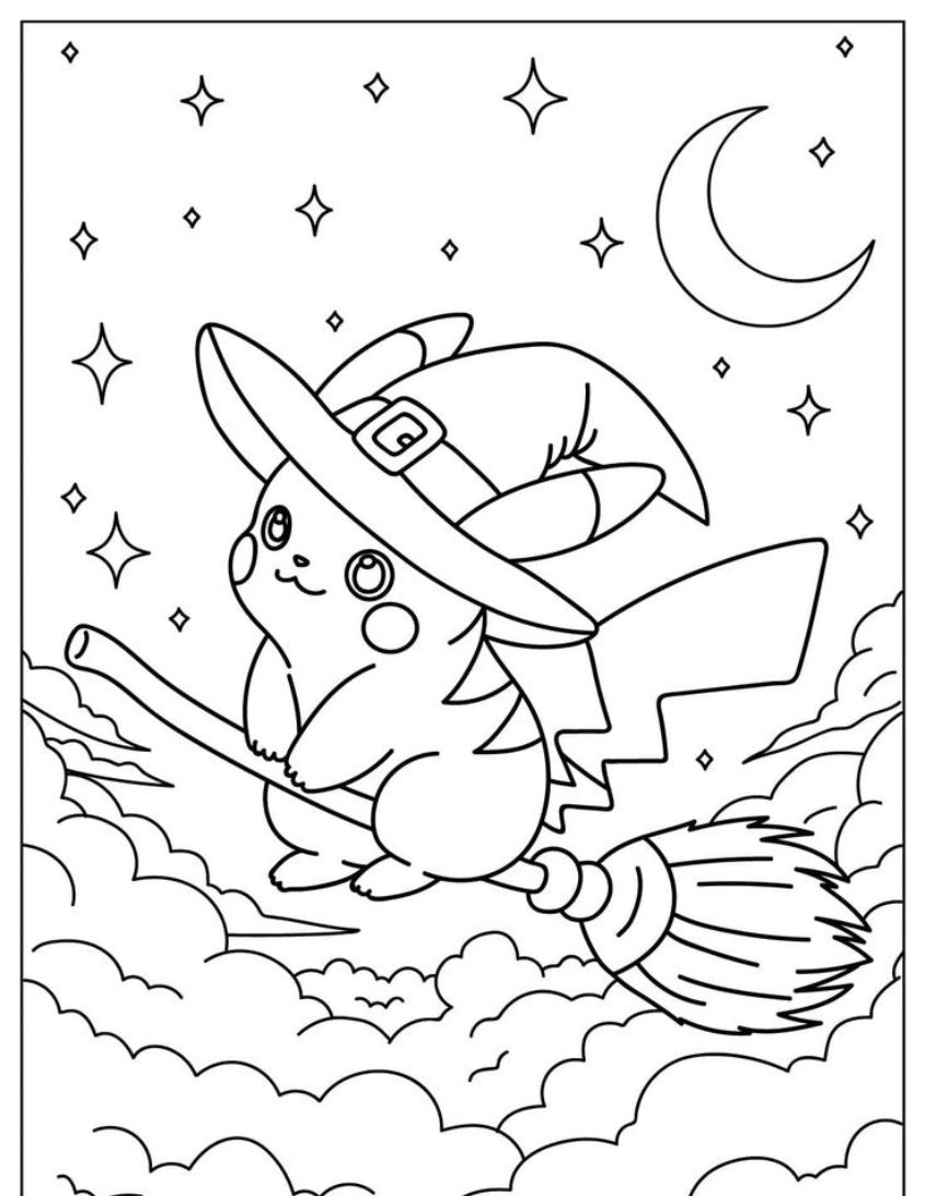 Tranh tô màu Pokemon cute, dễ thương số 7