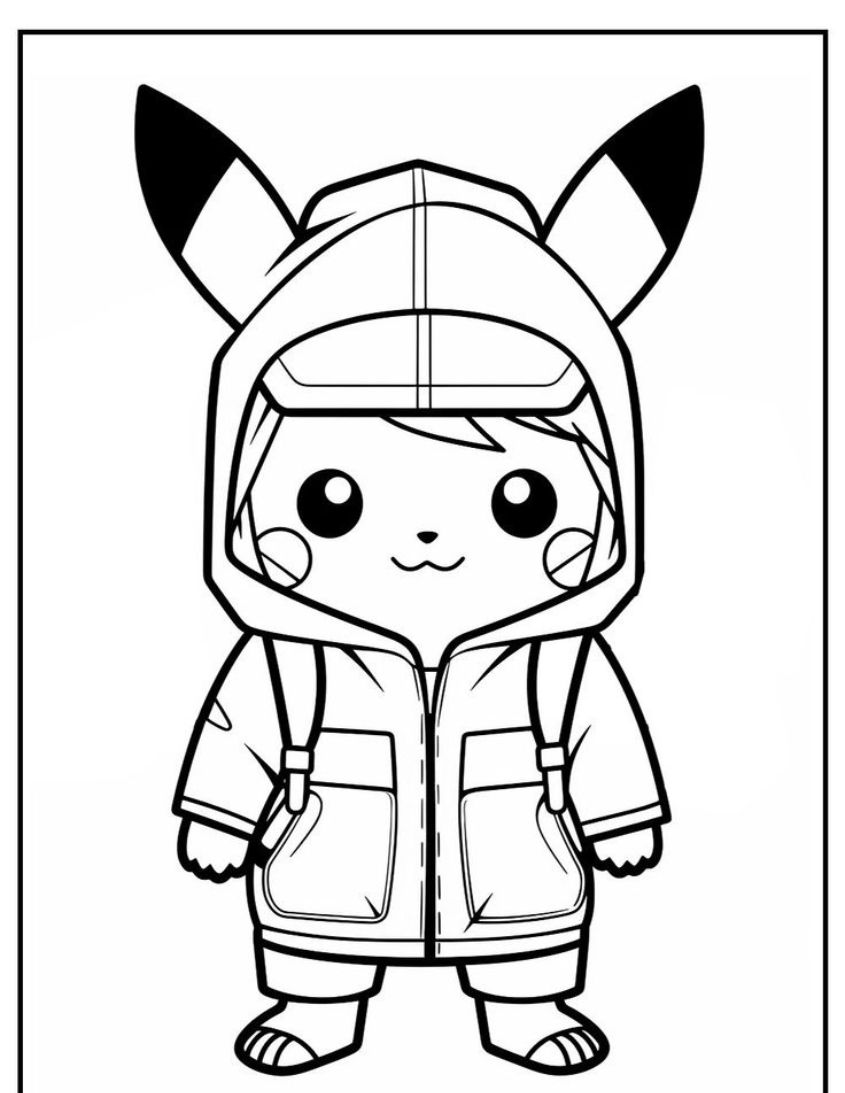 Tranh tô màu Pokemon cute, dễ thương số 10