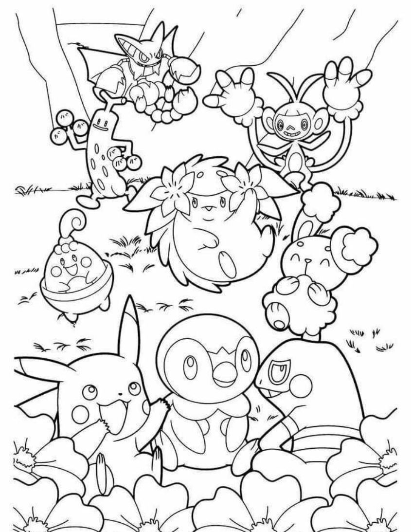 Tranh tô màu Pokemon cute, dễ thương số 11