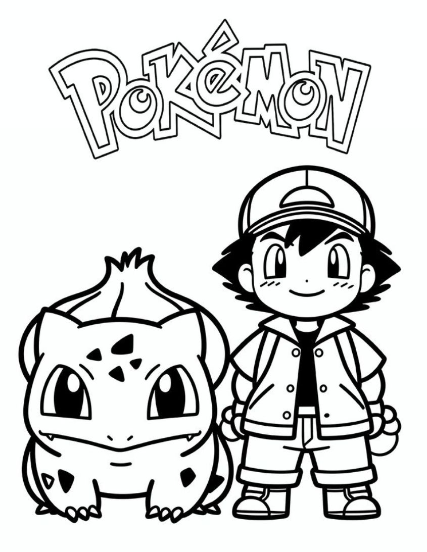 Tranh tô màu Pokemon cute, dễ thương số 12