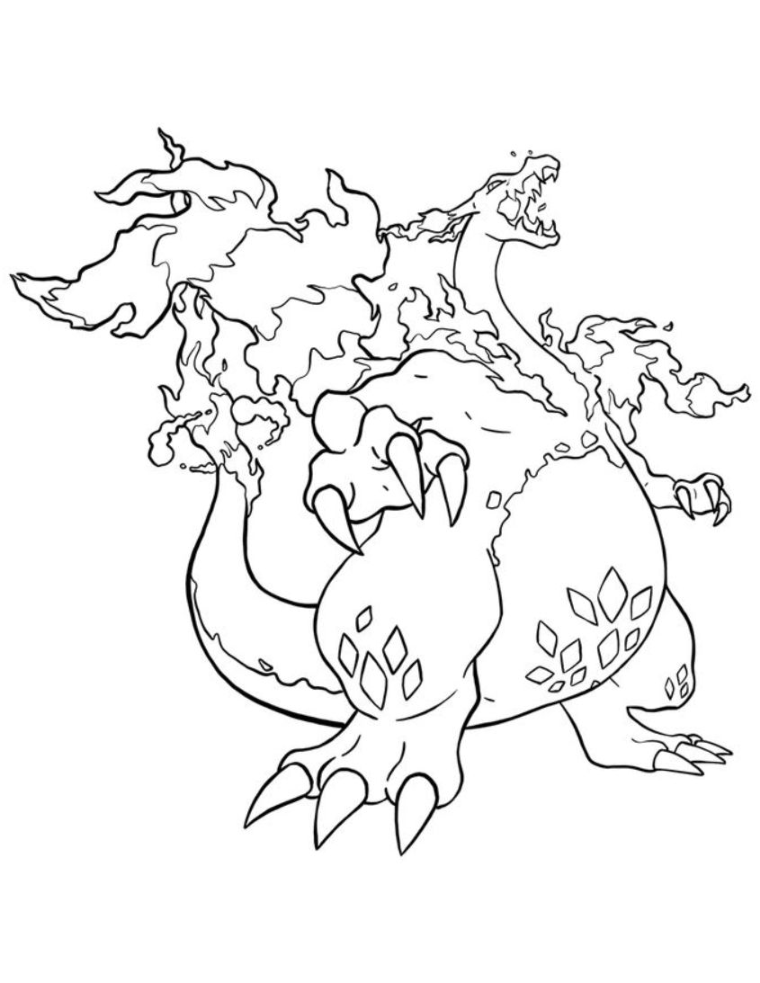 Tranh tô màu Pokemon Lizadon số 3