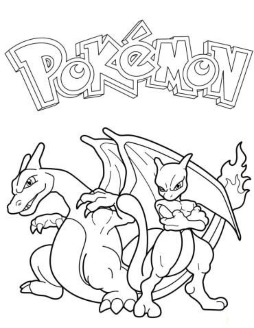 Tranh tô màu Pokemon Lizadon số 5