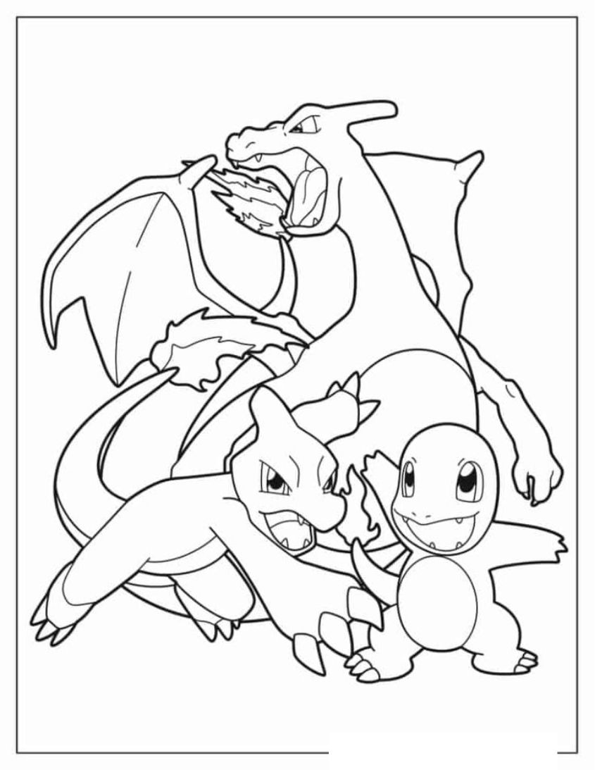 Tranh tô màu Pokemon Lizadon số 7