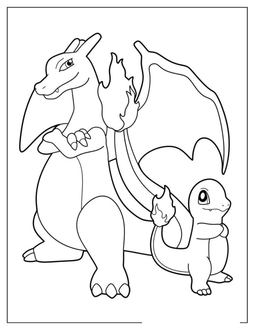 Tranh tô màu Pokemon Lizadon số 8