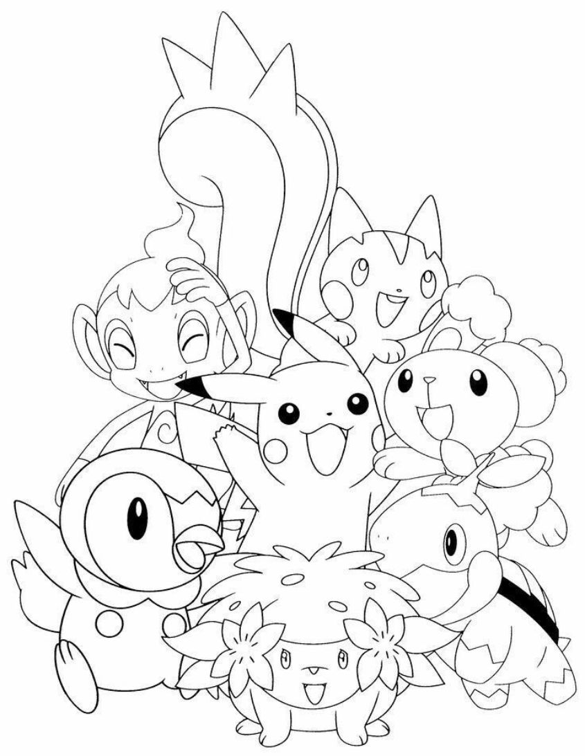 Tranh tô màu Pokemon cute, dễ thương số 13