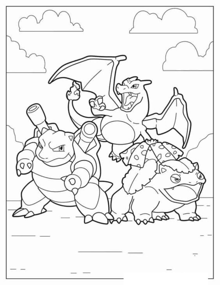 Tranh tô màu Pokemon Lizadon số 10