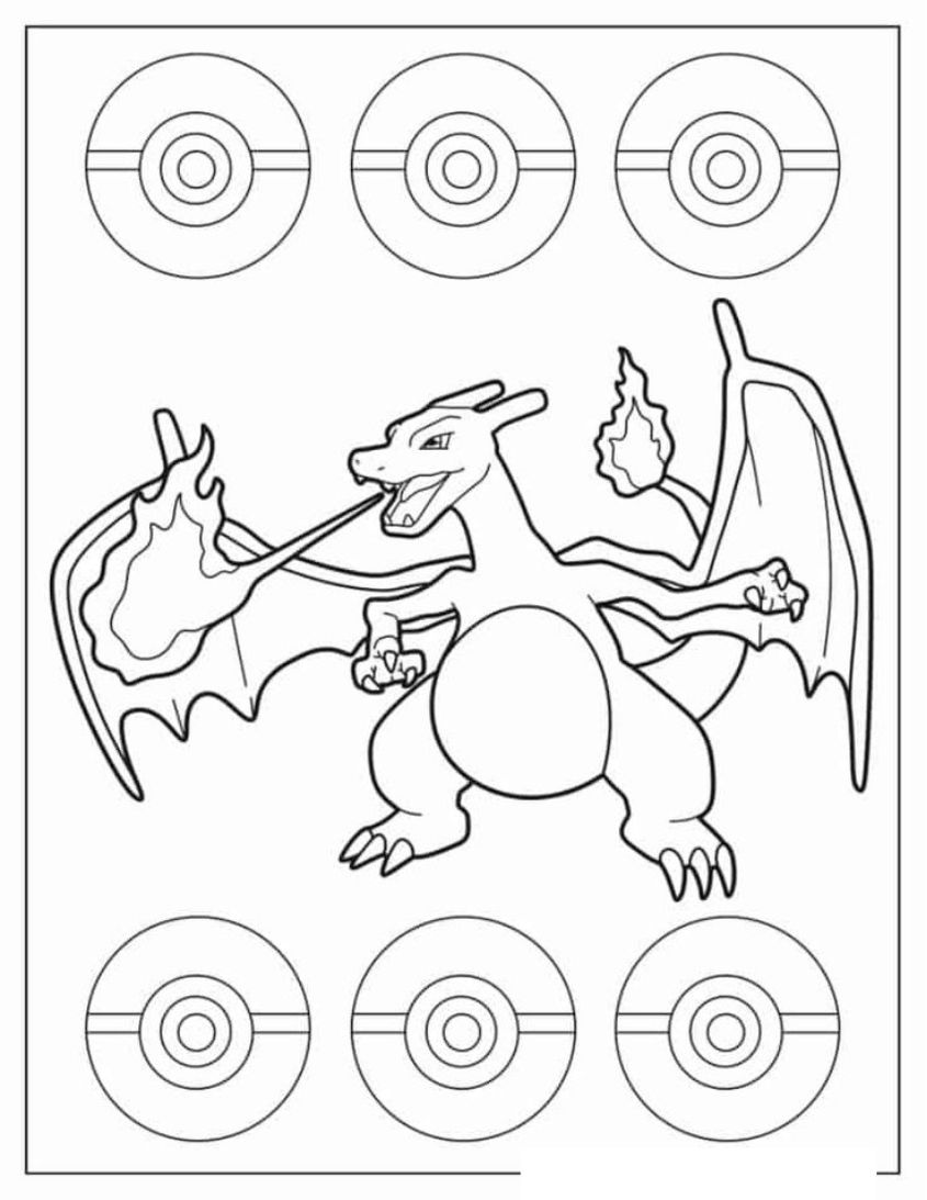 Tranh tô màu Pokemon Lizadon số 11