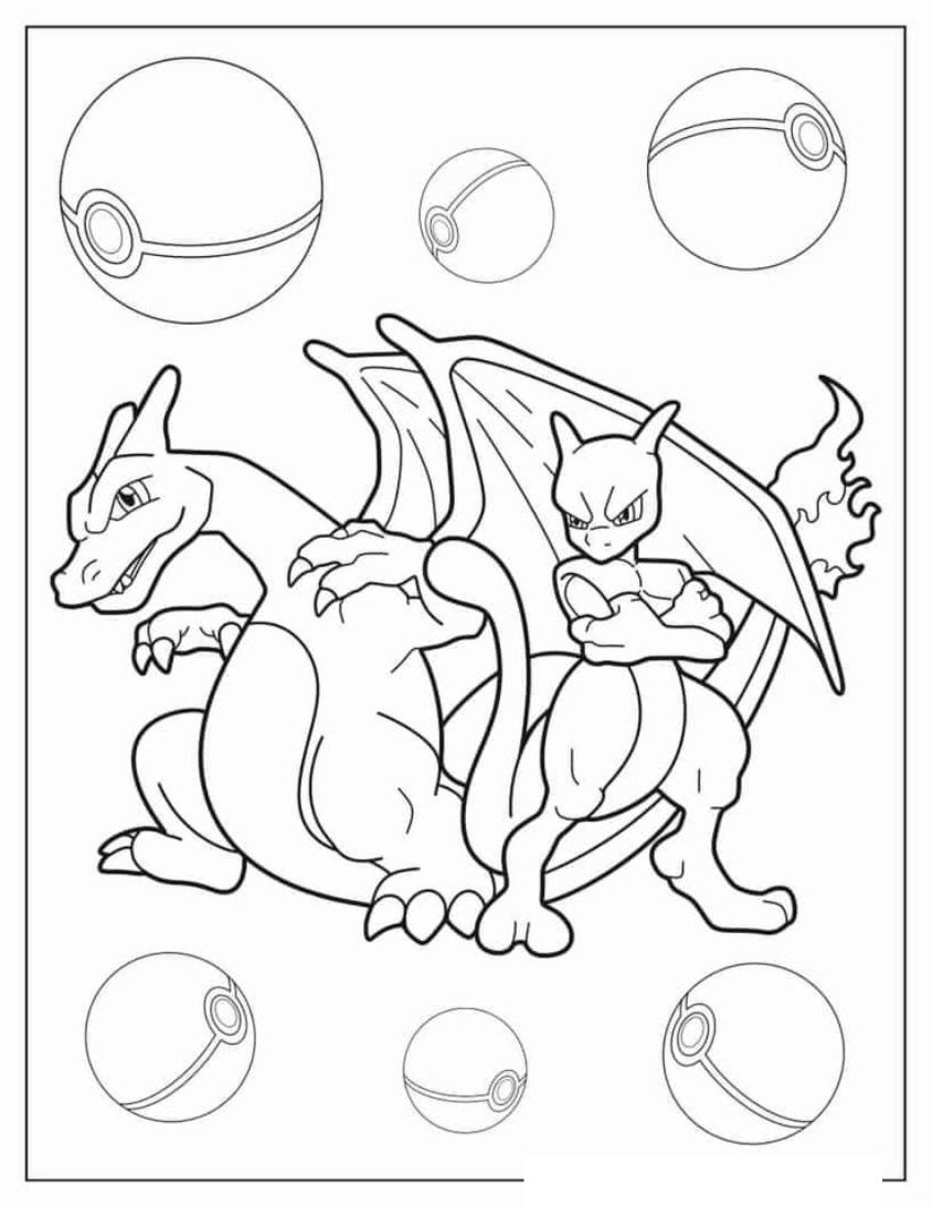 Tranh tô màu Pokemon Lizadon số 13