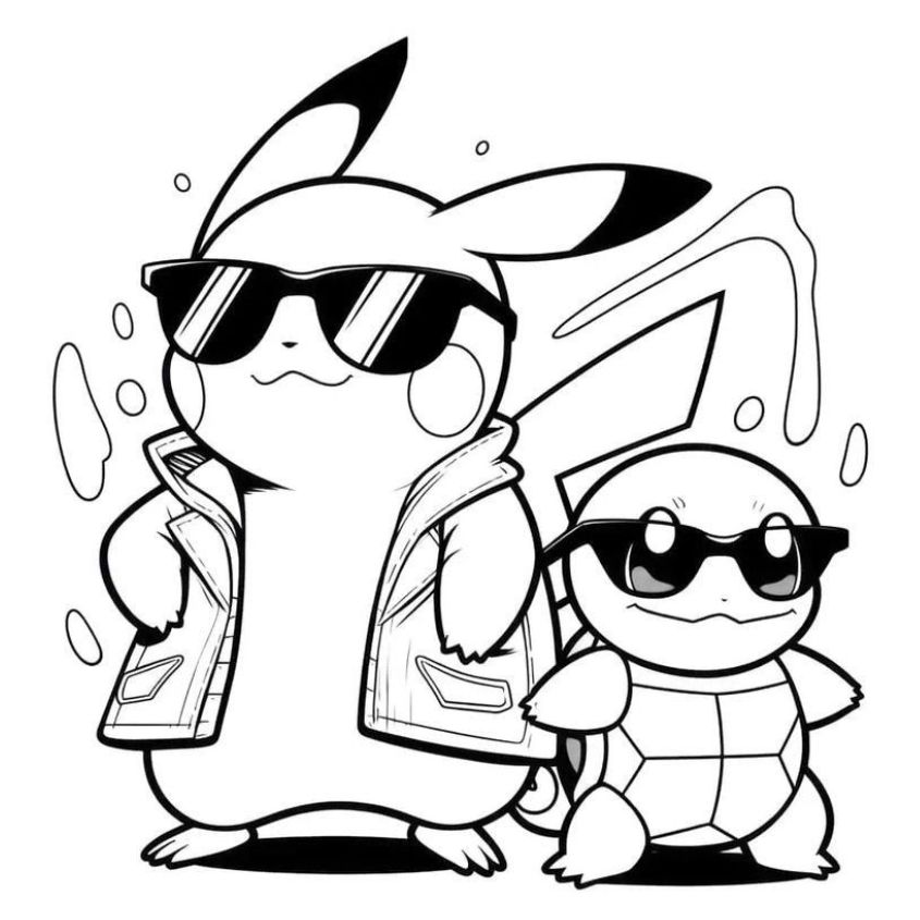 Tranh tô màu Pokemon cute, dễ thương số 15