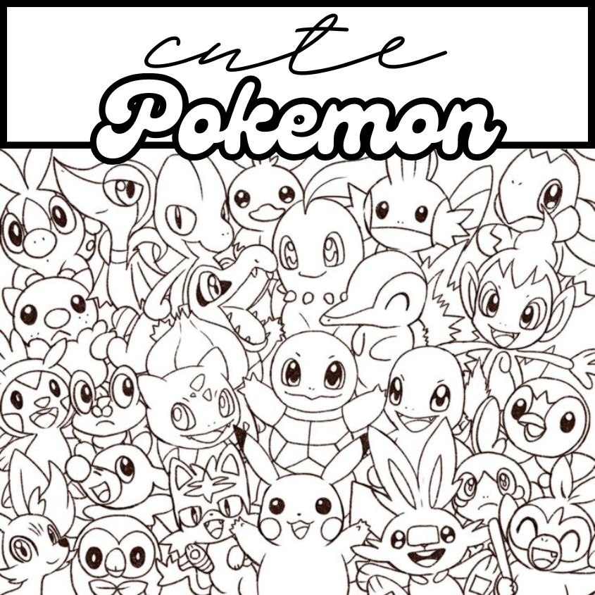 Tranh tô màu Pokemon cute, dễ thương số 17