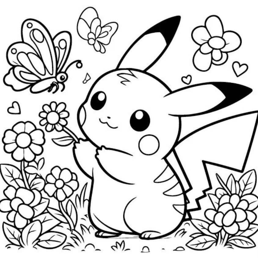 Tranh tô màu Pokemon cute, dễ thương số 18