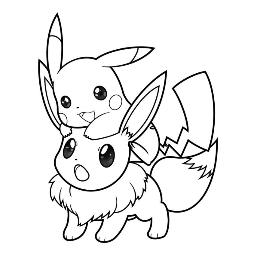Tranh tô màu Pokemon cute, dễ thương số 23