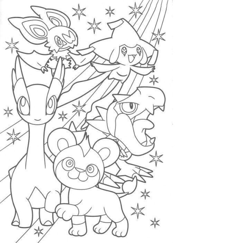 Tranh tô màu Pokemon cute, dễ thương số 26