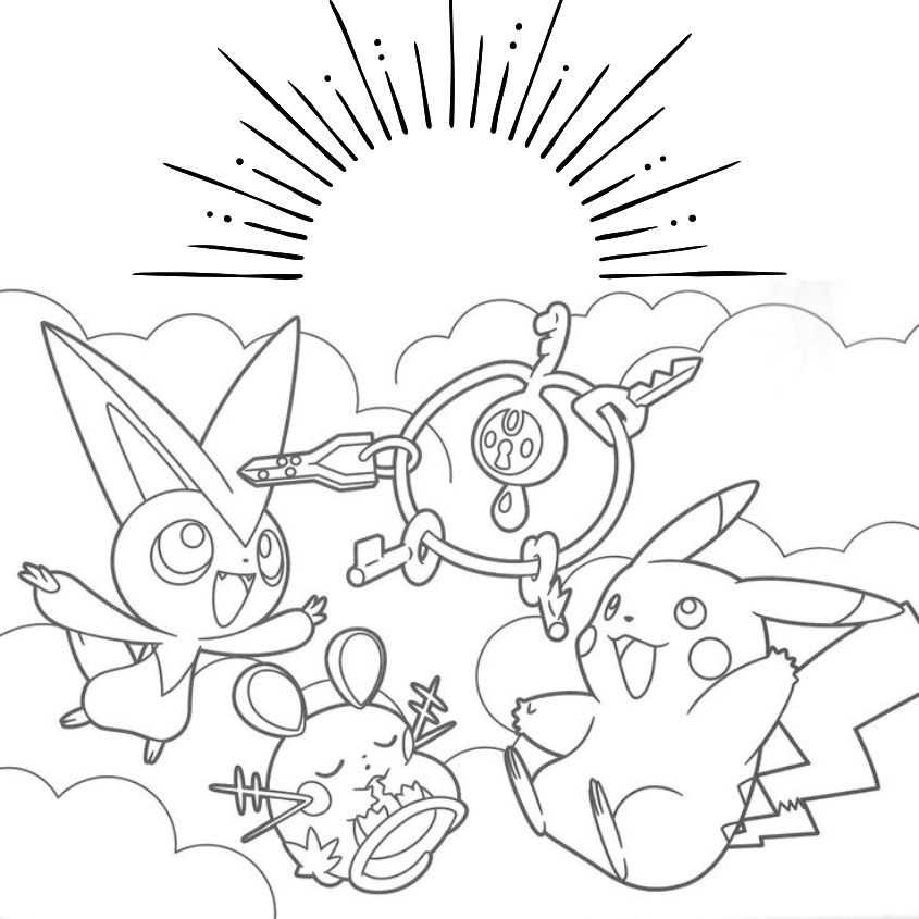 Tranh tô màu Pokemon cute, dễ thương số 27