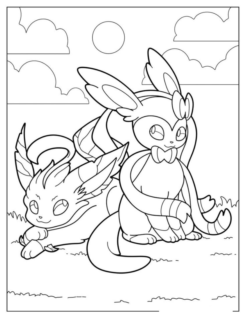 Tranh tô màu Pokemon Eevee tiến hóa số 1