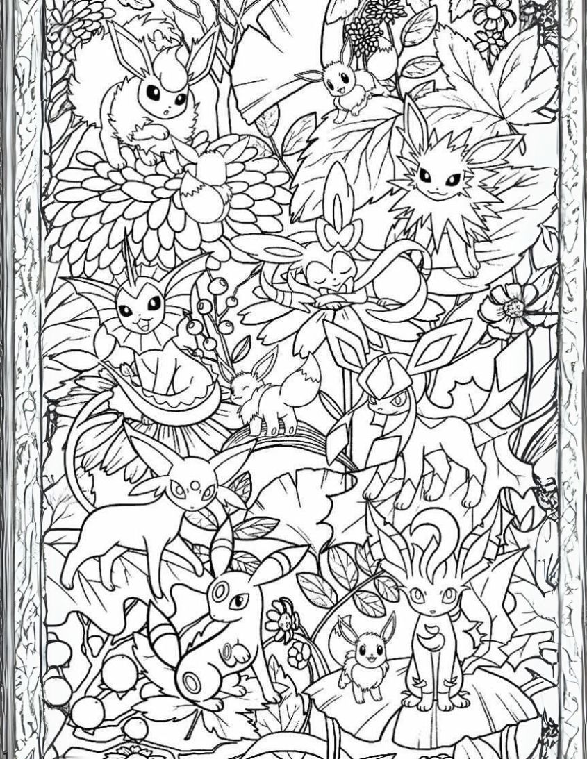 Tranh tô màu Pokemon Eevee tiến hóa số 8