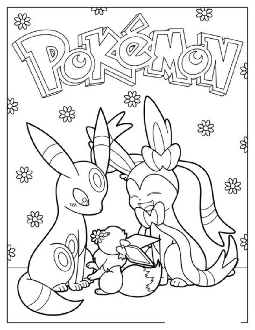 Tranh tô màu Pokemon Eevee tiến hóa số 9